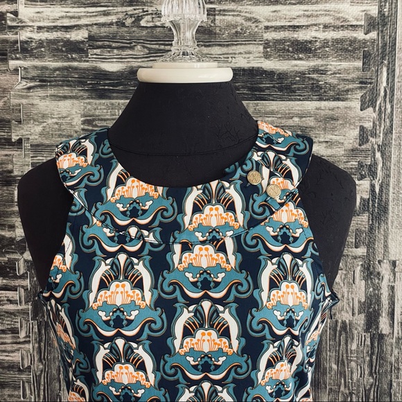 Tracy Negoshian Mulit-color Graphic Short Sleeveless Pattern Dress Size medium - Picture 7 of 14